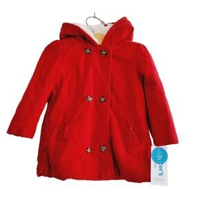 New 9M Carter's red hooded coat